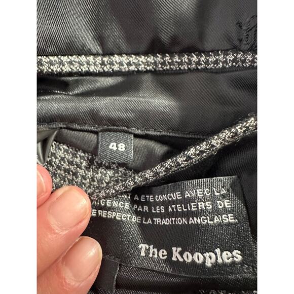 The Kooples Mens Wool Herringbone Long Sleeve Blazer Coat Gray Size 48 Lined - Picture 7 of 9